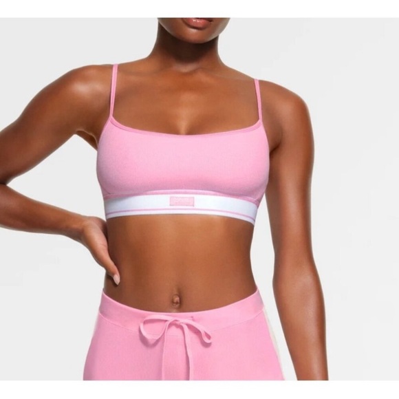 SKIMS Other - SKIMS COTTON RIB SCOOP BRALETTE | BUBBLE GUM | NWOT. XS.